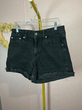 Aeropostale Black Frayed Hem Denim Shorts